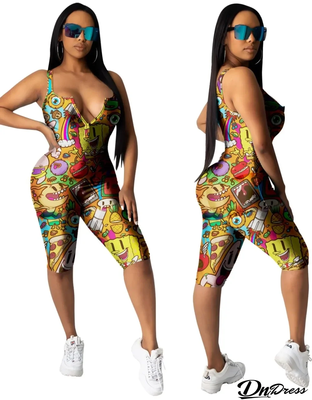 Summer Multi Color Sexy Sleeveless Bodycon Rompers