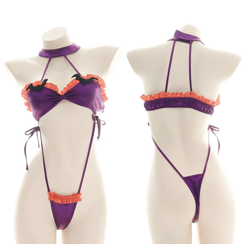 Kawaii Halloween Cute Cosplay Bikini Bodysuit Bats Set SP16374
