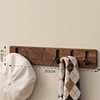 Solid Wood Partition Wall Storage Rack Black Walnut Creative Wall-Mounted Coat Rack