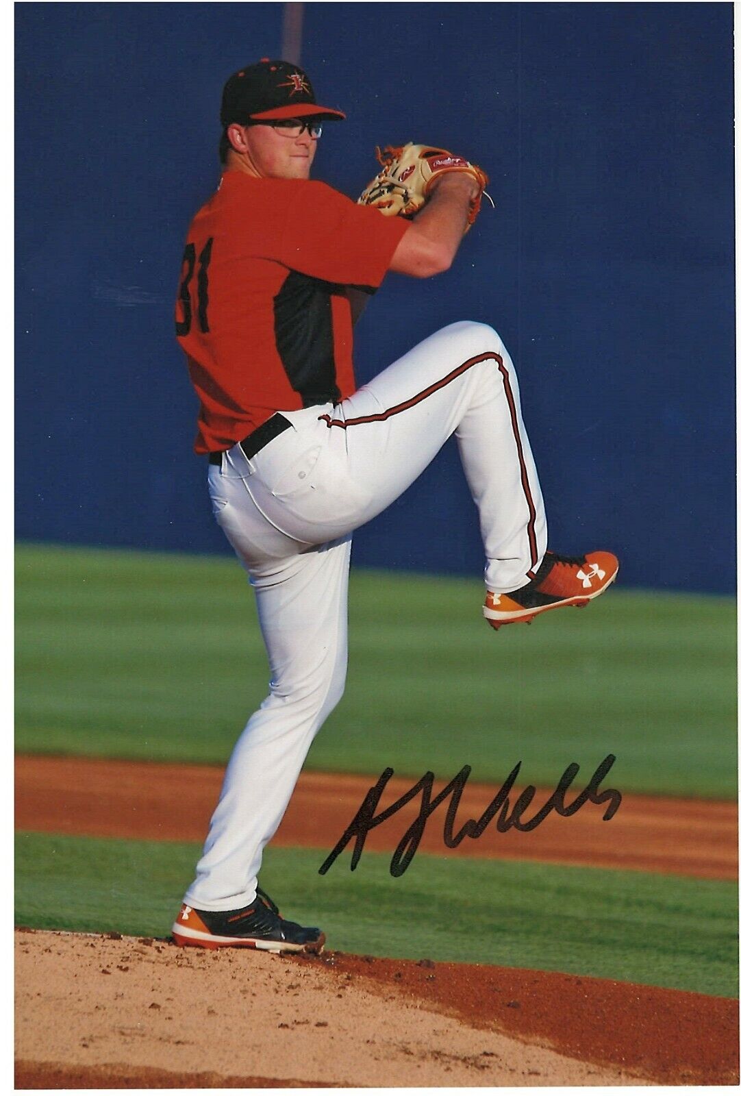 ALEX WELLS BALTIMORE ORIOLES PROSPECT RARE SIGNED Photo Poster painting