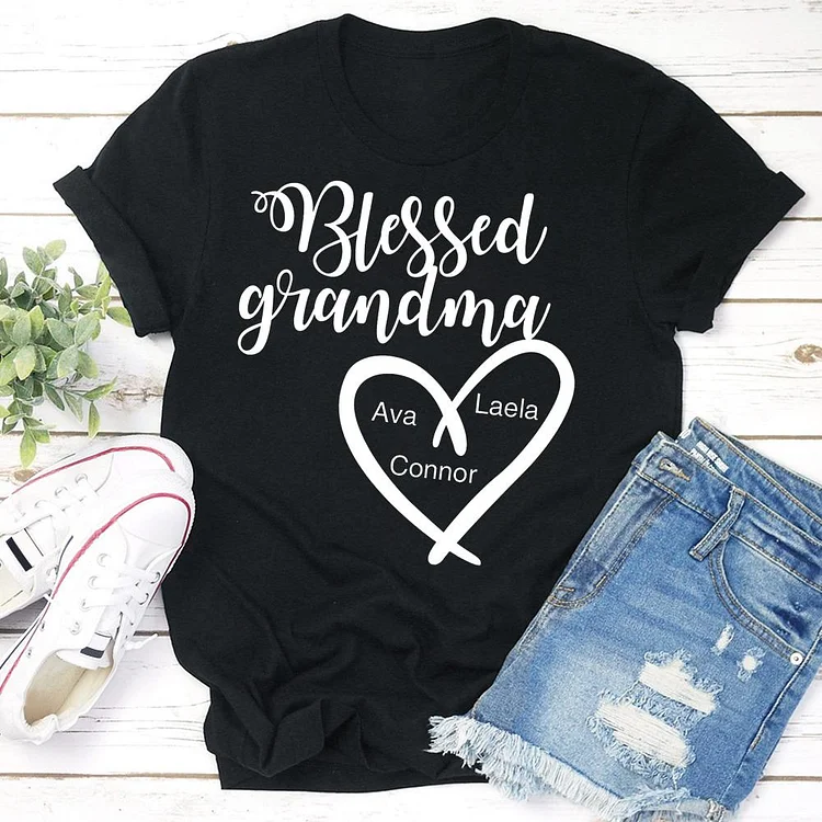 Blessed Grandma T-shirt Tee -03126-Annaletters