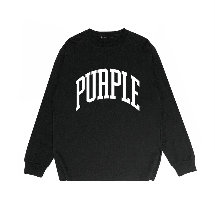 Purple Brand Long Sleeve T-Shirt Fashion Loose Long Sleeve Top