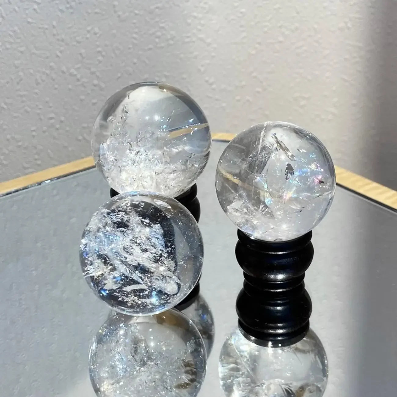 Natural Rainbow Clear Quartz Crystal Sphere/Chakra Healing/AAA Becky's Charms