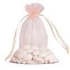 10 Pack | 5"x7" Blush/Rose Organza Drawstring Wedding Party Favor Gift Bags
