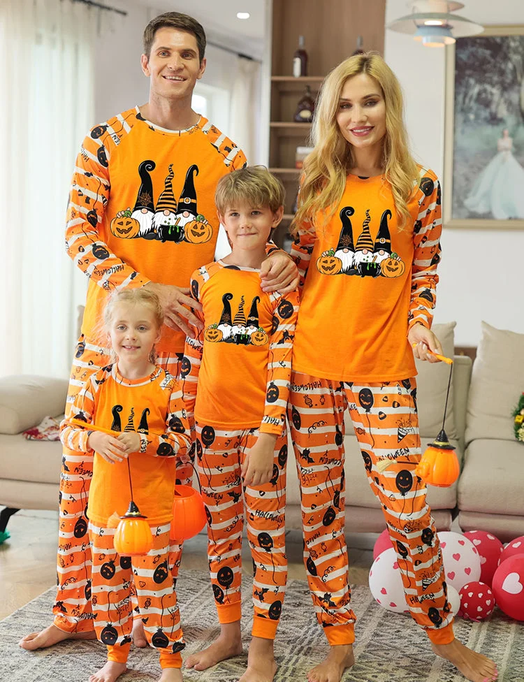 Halloween Bat Printed Long Sleeve Pajamas