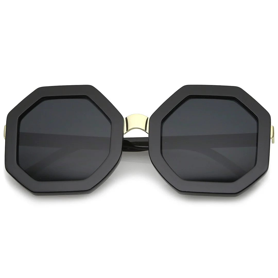 Retro Metal Nose Bridge Octagon Shape Oversize glasses 53mm