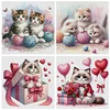 (Multi Style)Two Kittens Playing With Yarn-Full Embroidery 3 strands 11CT Stamped Cross Stitch-40*40CM