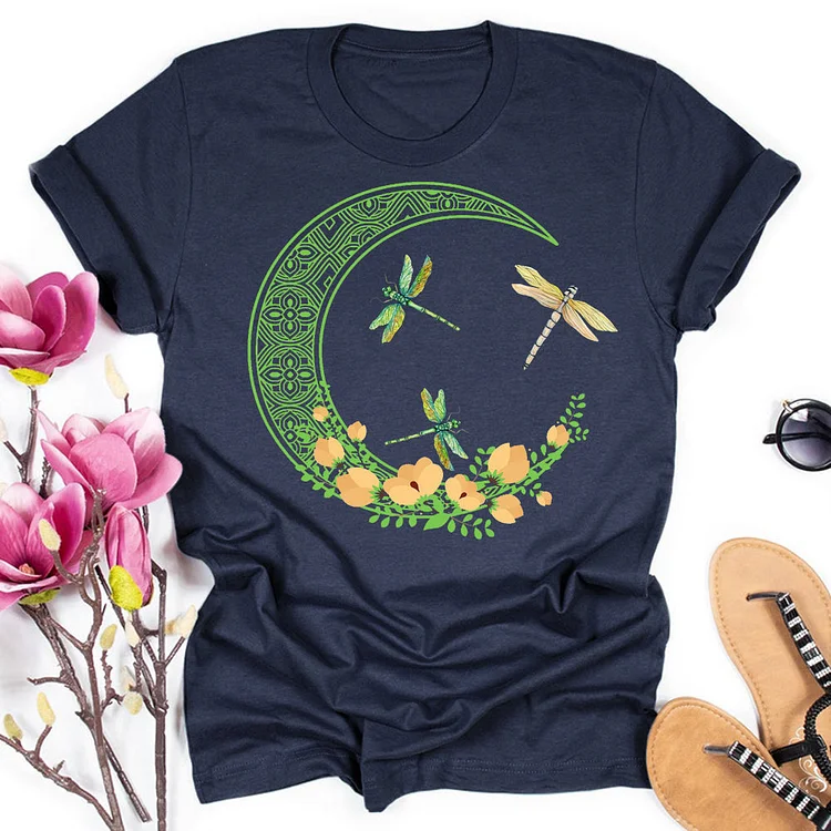 ANB - flowers Dragonfly lover T-shirt Tee -03722