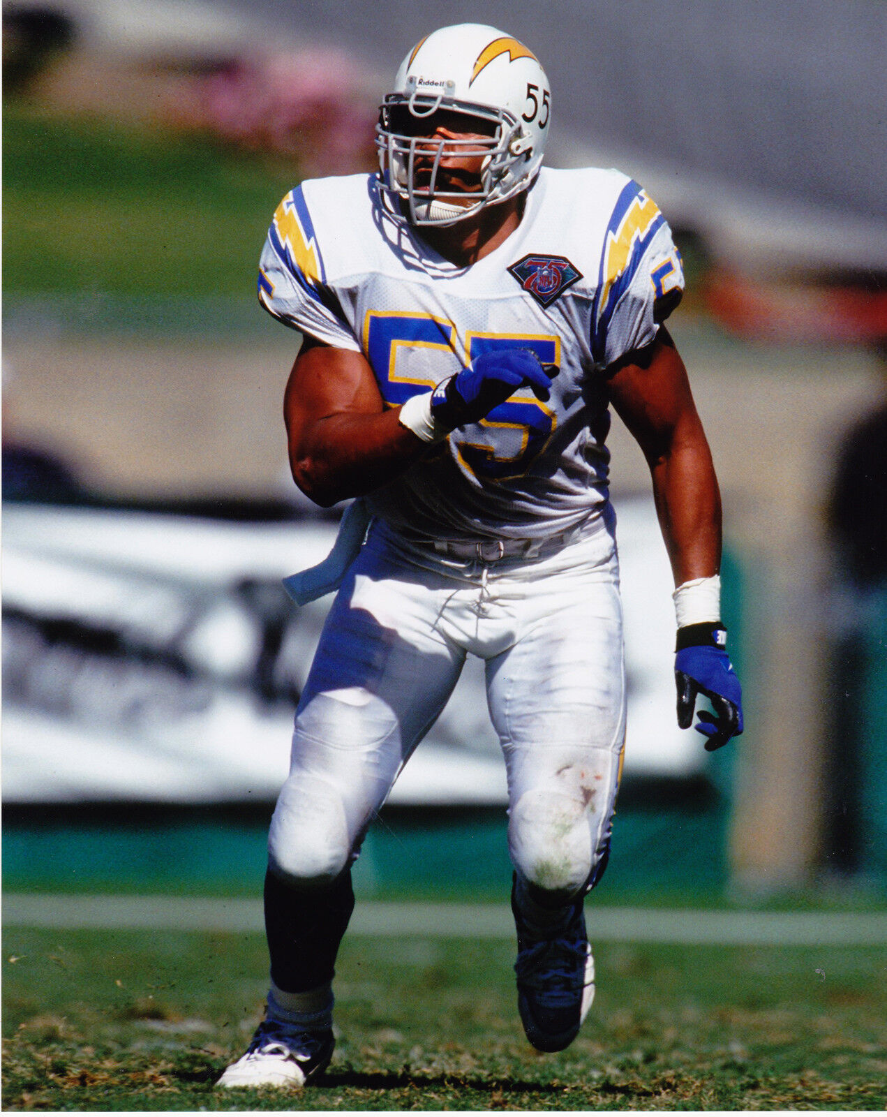 JUNIOR SEAU SAN DIEGO CHARGERS ACTION 8x10 Photo Poster painting