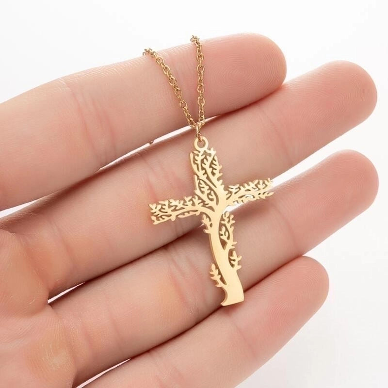 Fashion Cross 201 Stainless Steel 18K Gold Plated Plating Stainless Steel Necklaces