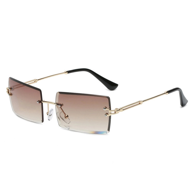 Sweet Color Block Ac Square Pearl Frameless Women’s Sunglasses
