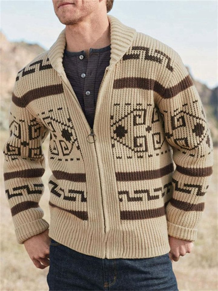 Fashion Lapel Casual Cardigan Knitted Sweater Coat