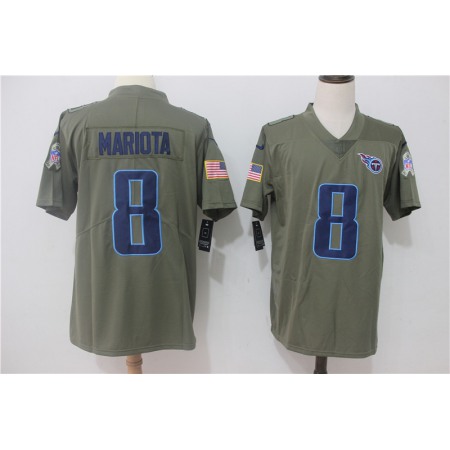 Men's  Tennessee Titans #8 Marcus Mariota Olive Salute To Service Limited Stitched NFL Jersey
