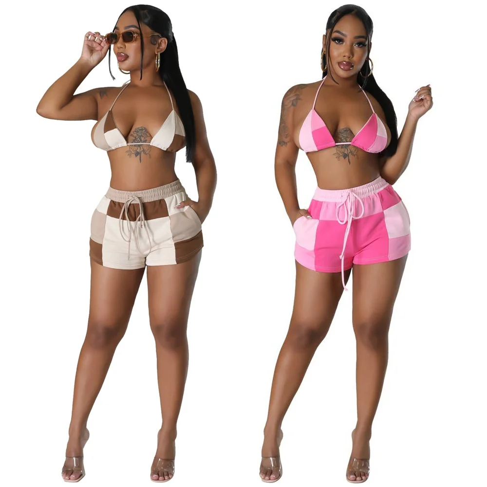 Summer New Product Fashion Contrasting Color Printing Two-piece Set | IFYHOME