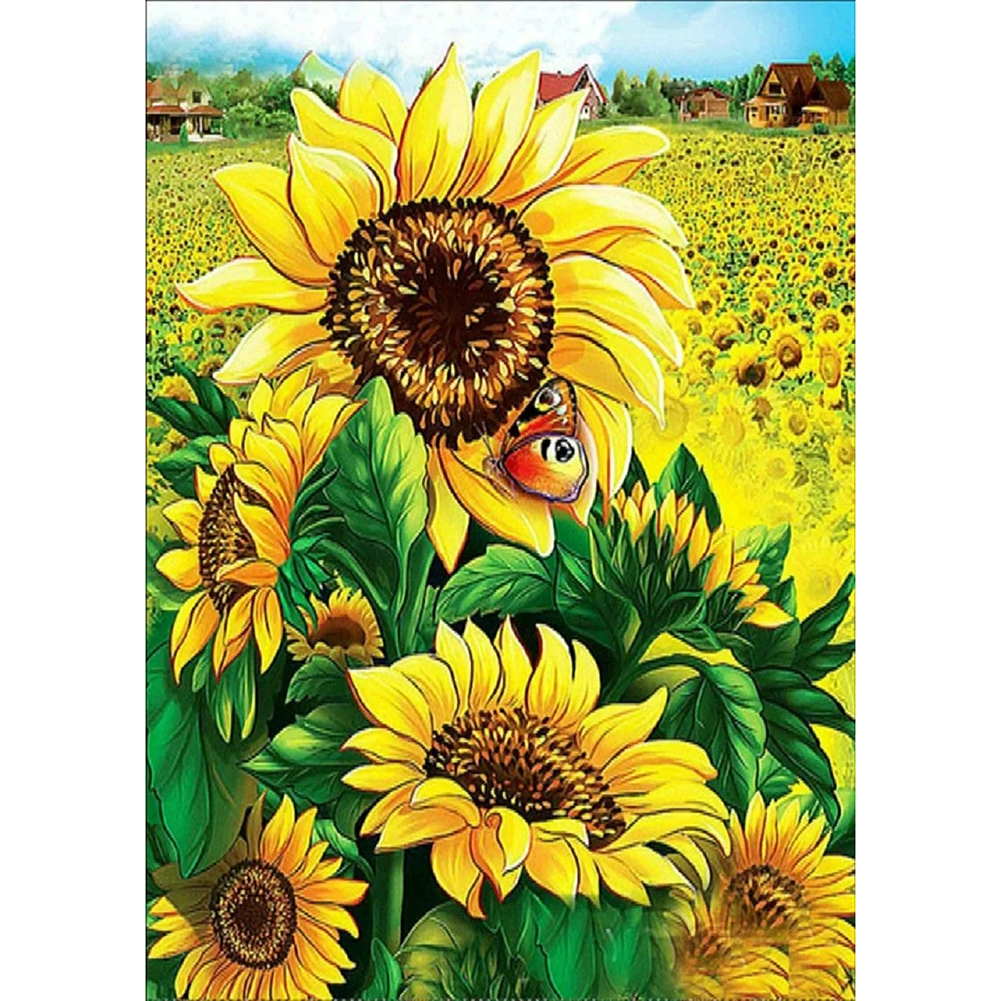 

Sunflower - 14CT Stamped Cross Stitch - 46*36CM, 501 Original