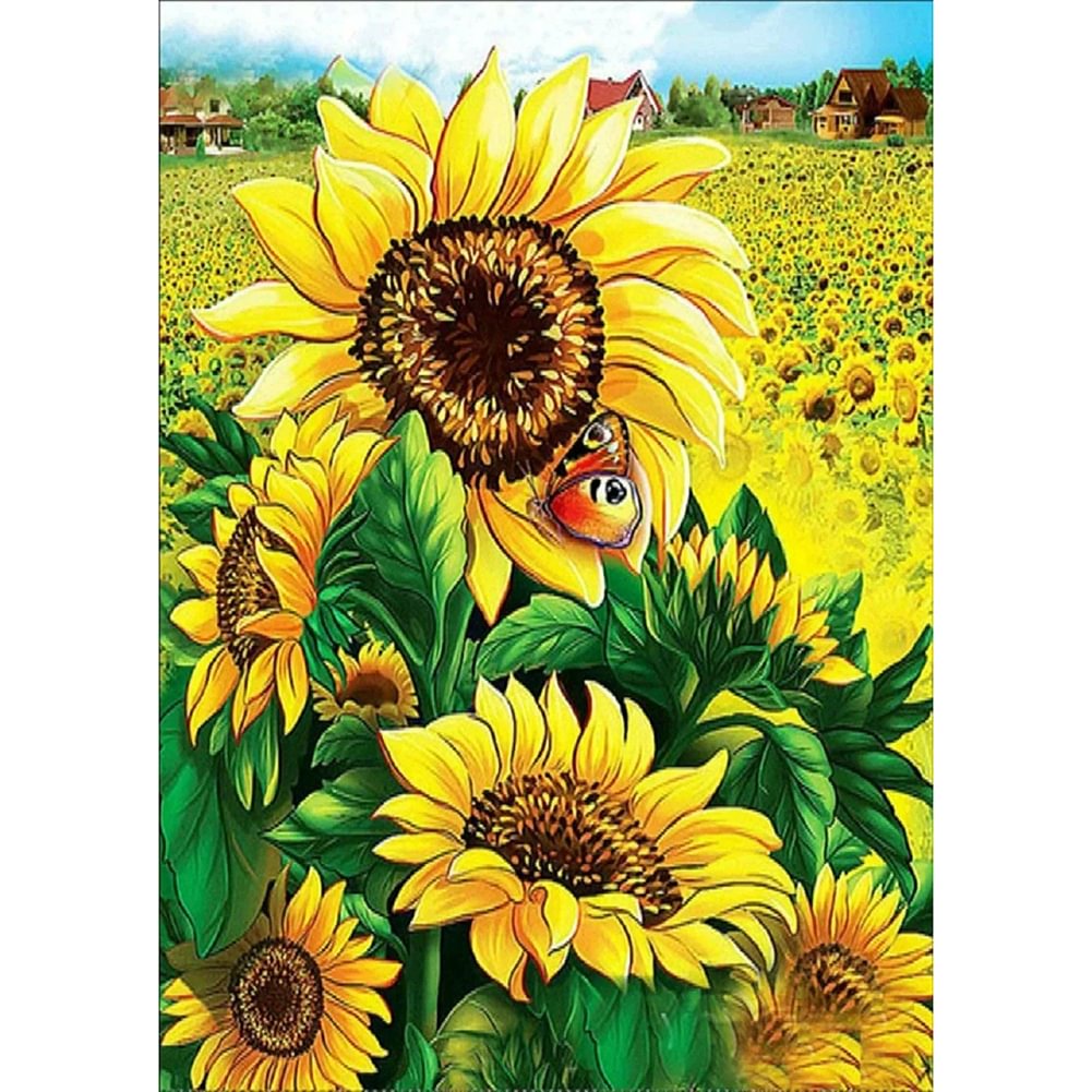 Flowers Sunflower - 14CT Stamped Cross Stitch(46*36cm)
