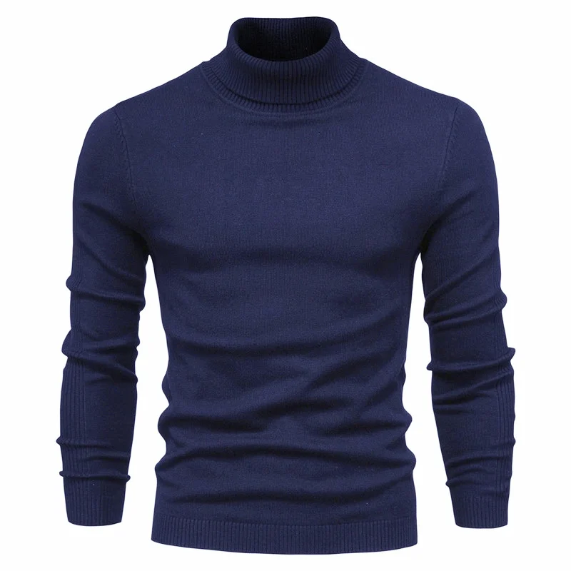 Men's Casual Solid Color Turtleneck Sweater