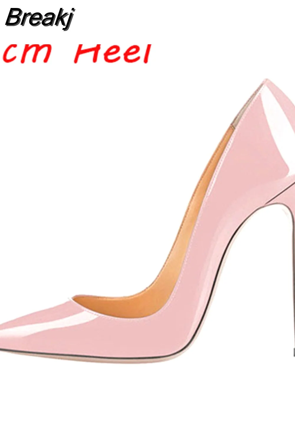 Breakj rose light pink elegant classic stiletto high heels shoes 12cm pumps pointde toe sexy wedding party QP066 ROVICIYA