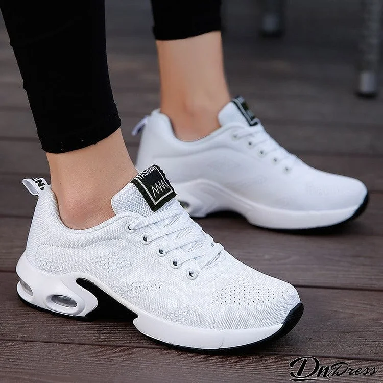 Female Comfy Light Contrast Color Net Sports Shoes