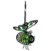 Painted Iron Bee Sculpture Metal Insect Garden Hanging Ornament