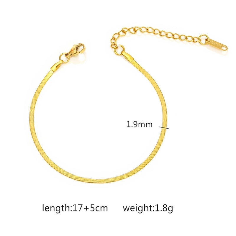 Basic Minimalist Geometric 304 Stainless Steel Bracelets In Bulk