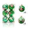 6 BOXES Christmas Tree Green Red Hanging Decoration 6cm Golden Paiting Balls 6PCS Home Party Festive Props