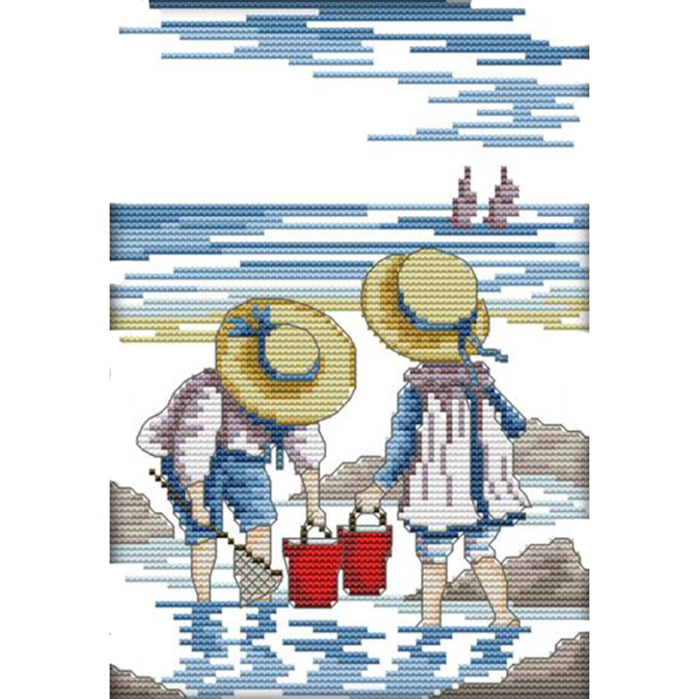 

Catch Fish - 11CT Stamped Cross Stitch - 24*35CM, 501 Original
