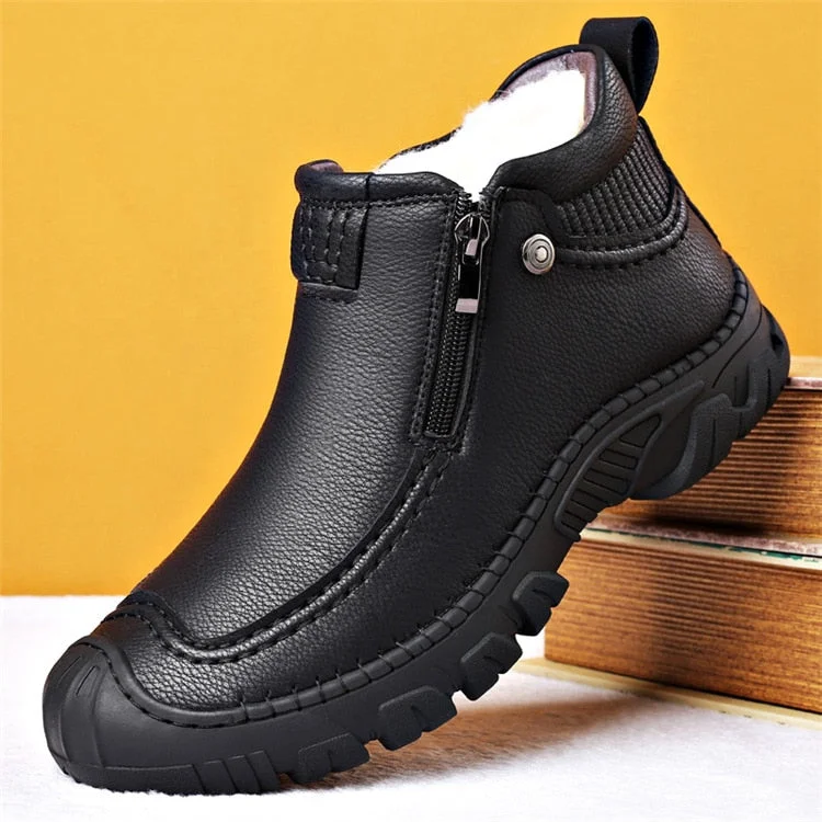 Inongge Men Winter Snow Boots Waterproof Leather Sneakers Super Warm Men's Boots Outdoor Male Hiking Boots Work Shoes chaussure homme