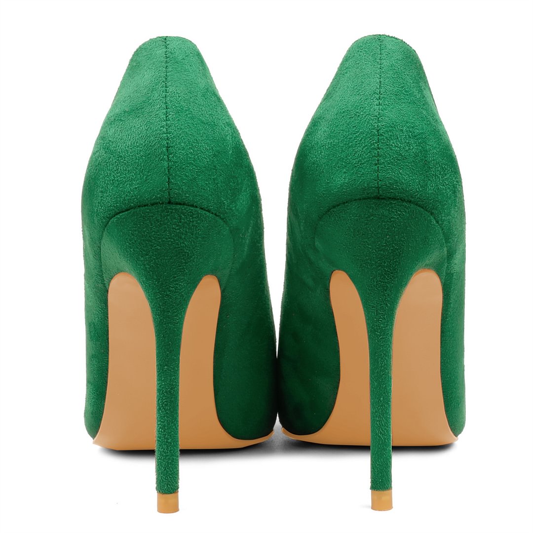 10CM/4 inch Women's High Heels for Party Wedding V-Shaped Suede Pumps