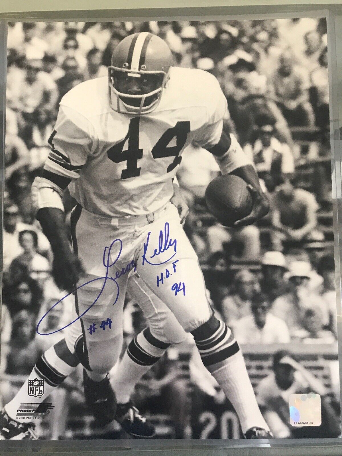 Leroy Kelly Signed 11x14 Cleveland Browns Hall Of Fame 1994 In Person D2