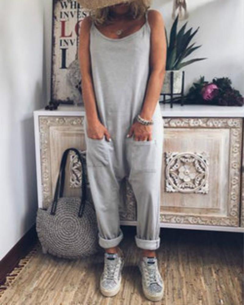 Casual Solid Jumpsuits