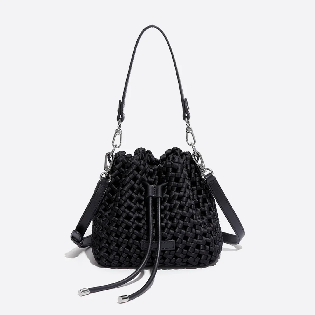 Uforever21 - Windmill Knot Hollow-out Handmade Woven Handle Bucket Bags