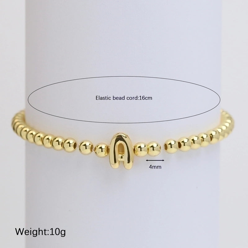 Copper Minimalist Plating Letter Bracelets