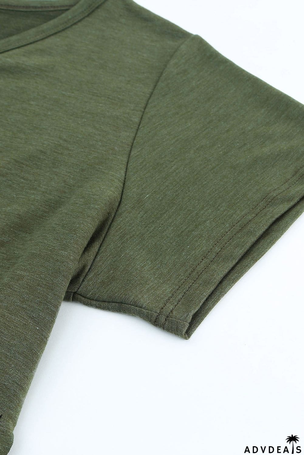 Fringe Hem V Neck T Shirt