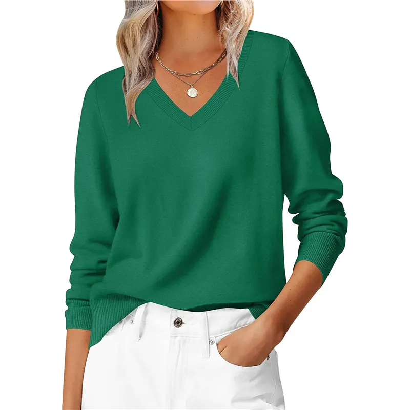 Athvotar Athvotar Autumn And Winter Leisure Jacket Classic Fashion Temperament Long-Sleeved V-Neck Large-Size Knitted Shirt