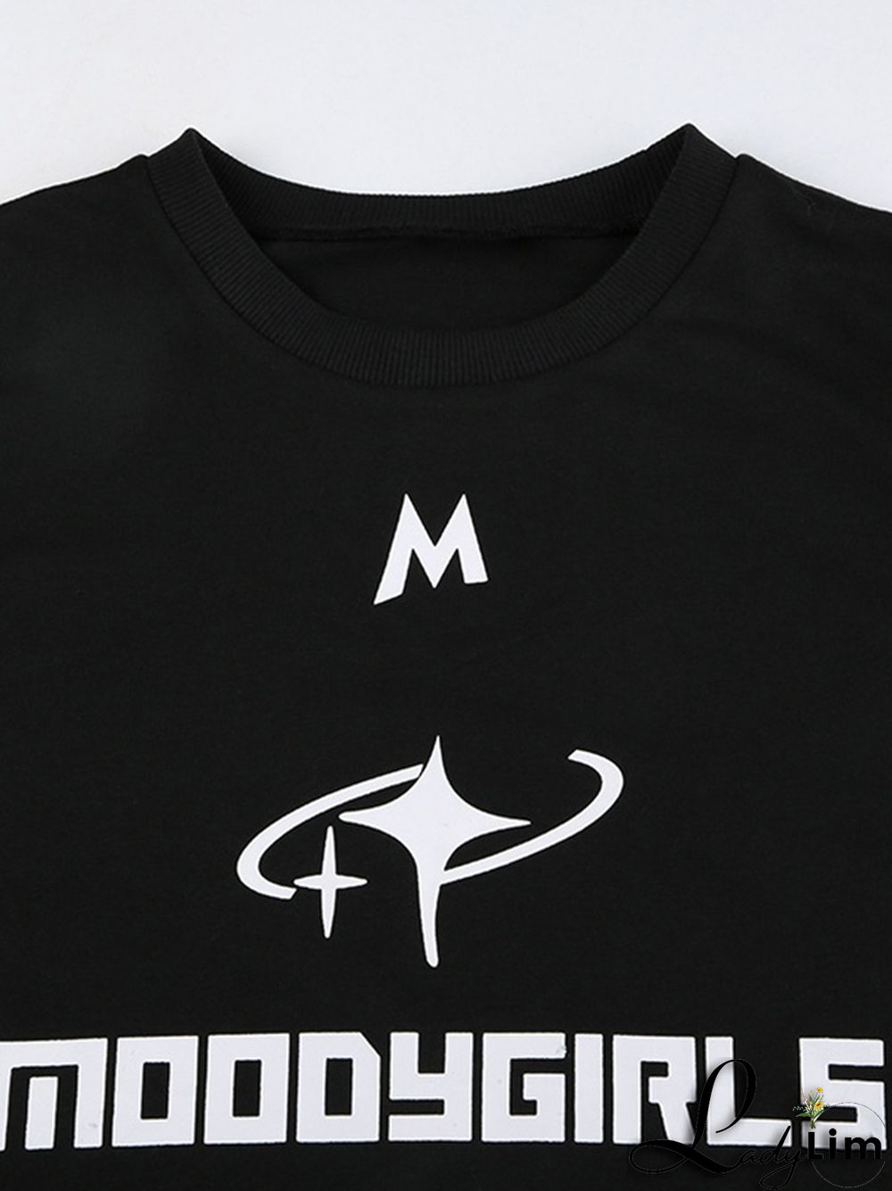 Contrast Color Print Splice Sweatshirt