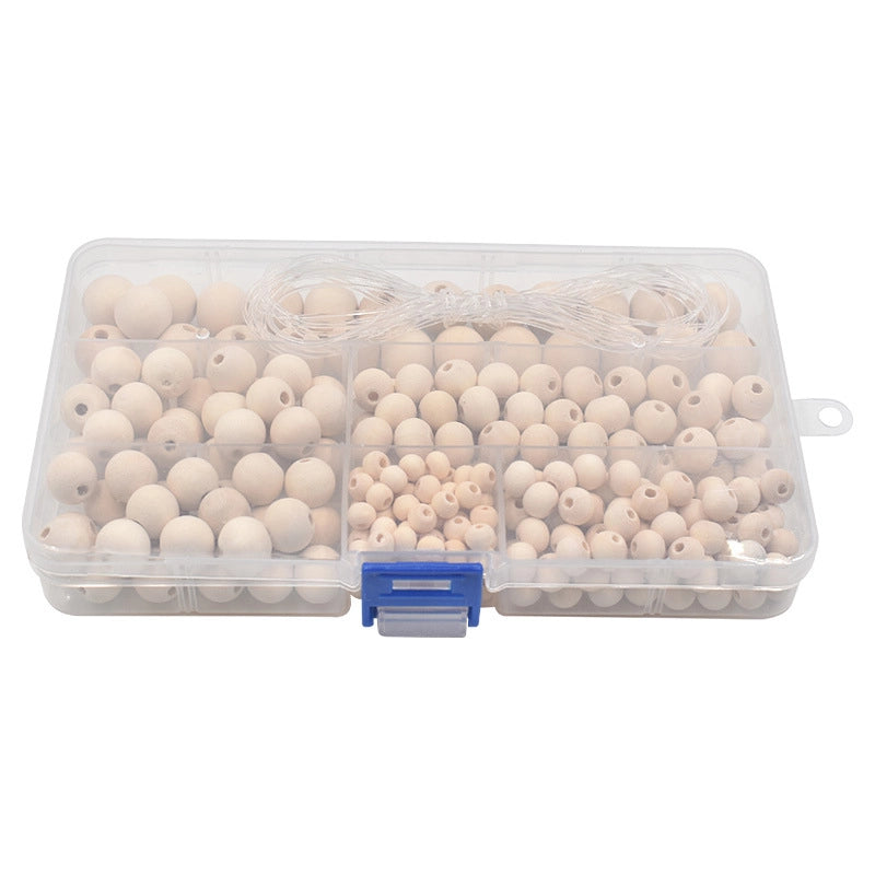 6-14mm Creative DIY Lotus Wood Beads With Storage Box Partition Beaded Loose Beads Buddha Beads With Elastic Line Suit