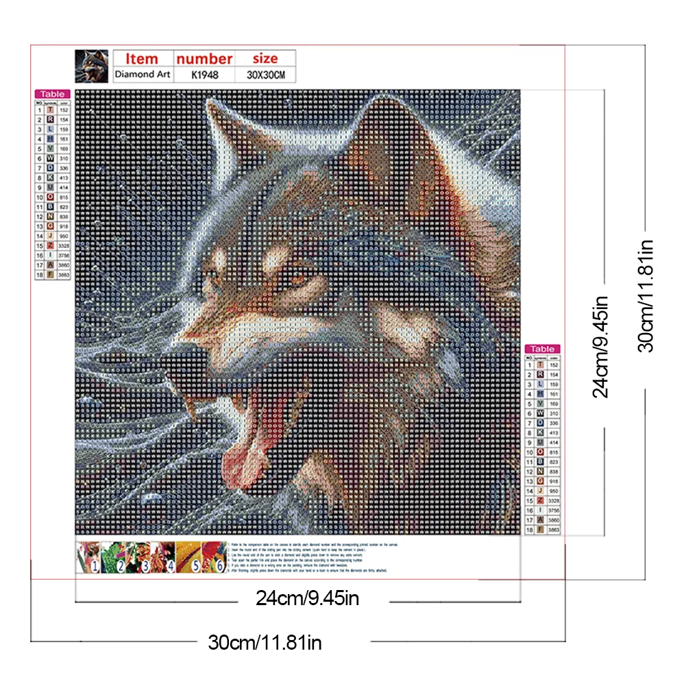 Diamond Painting - Full Round Drill - Wolf(Canvas|30*30cm)