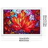 >SALE<Full Embroidery Cotton Thread 11CT Print Stain Glass Maple Cross Stitch 60x40cm