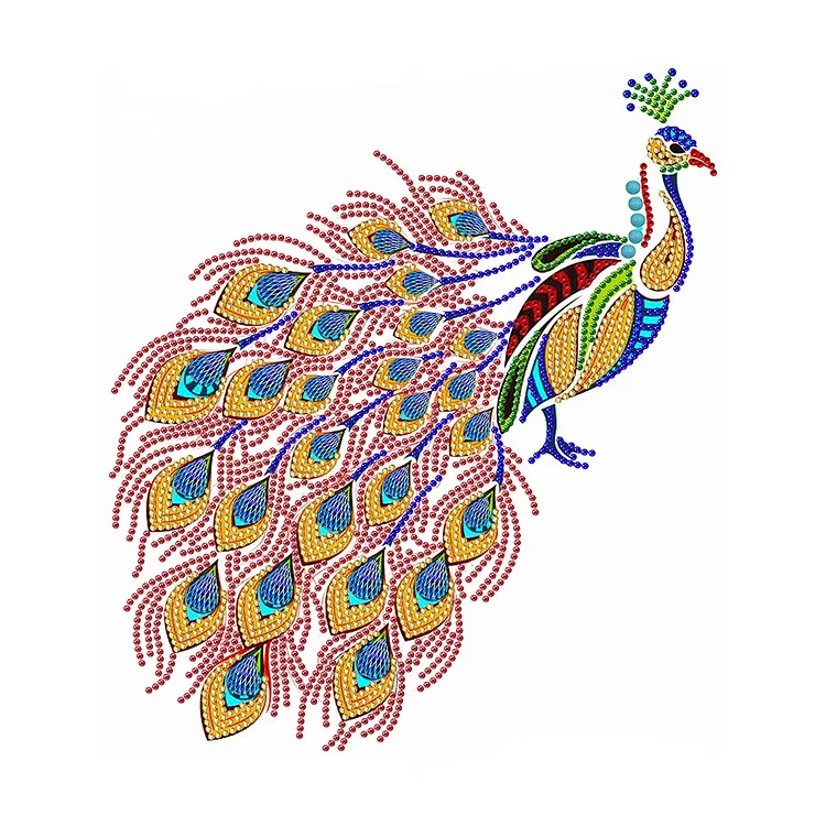 Partial Special-Shaped Diamond Painting - Simple Drawing Of Peacock 30*40CM