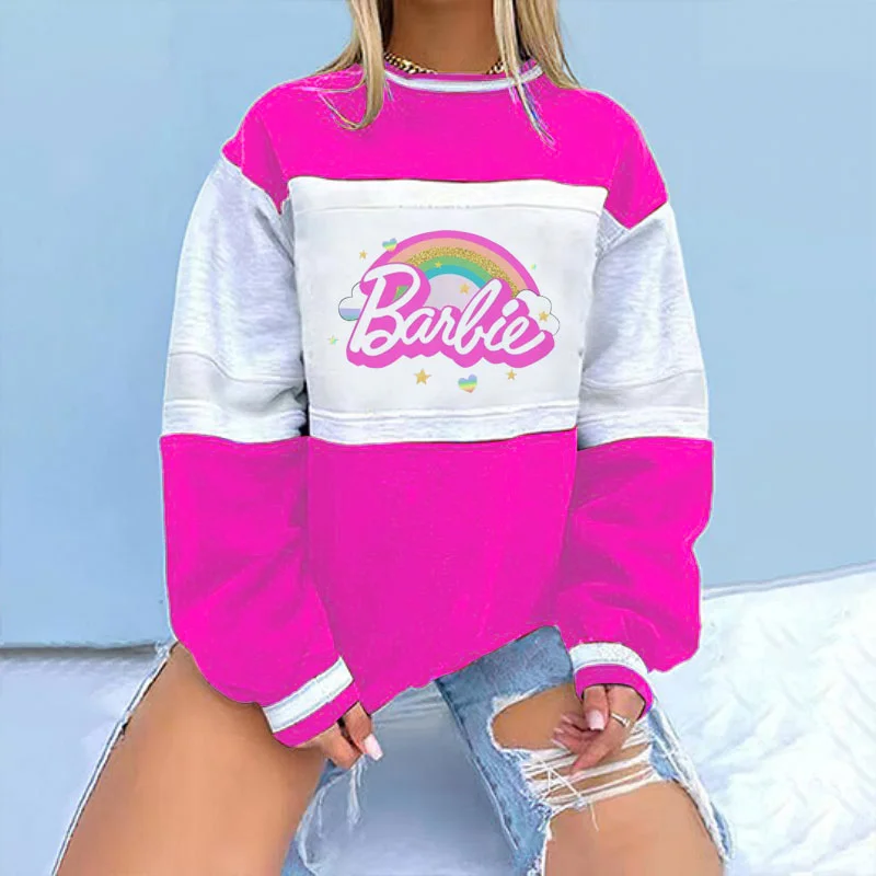Color Block  Barbie Girl Retro Sweatshirt