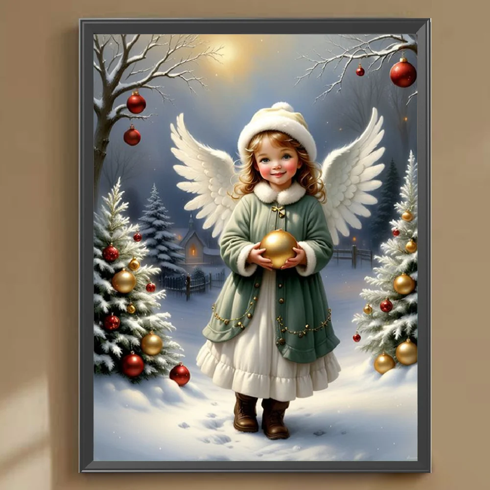 Full Round Diamond Painting 30*40cm - Little Angel Girl