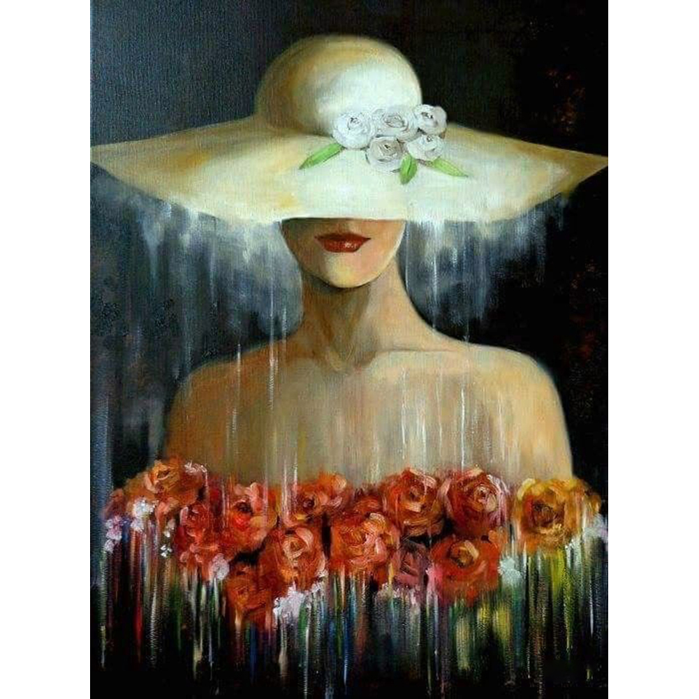 

30*40CM Round Drill Diamond Painting-Girl, 501 Original