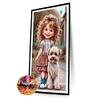 (40*70cm)Little Girl and Dog - Full Round Drill Diamond Painting