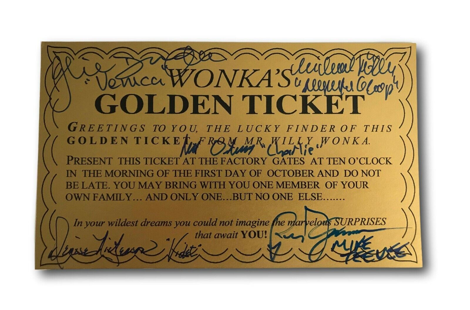 Willy Wonka All Kids x5 Signed Golden Ticket JSA COA Autograph Movie Cast Wilder