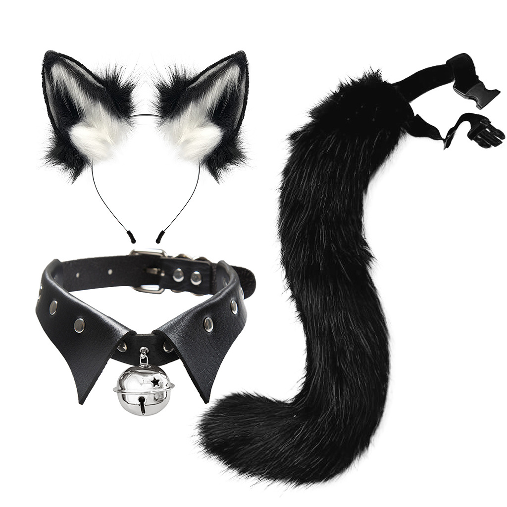 [Wetrose] In Stock Wriothesley Wolf Man Cosplay Ear Tail Boy Furry Fuzzy Hairy Costume Genshin Ризли Sexy Set Wig Halloween Xmas