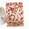 Autumn Winter Warm Floral Tassels Shawl Scarf
