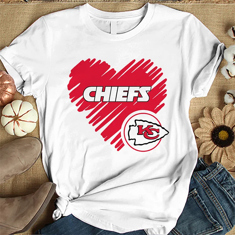 Kansas City Chiefs Women's White Relaxed T-Shirt