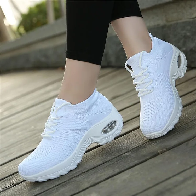 Vanccy Lace Up Walking Running Shoes Platform Sneakers QueenFunky