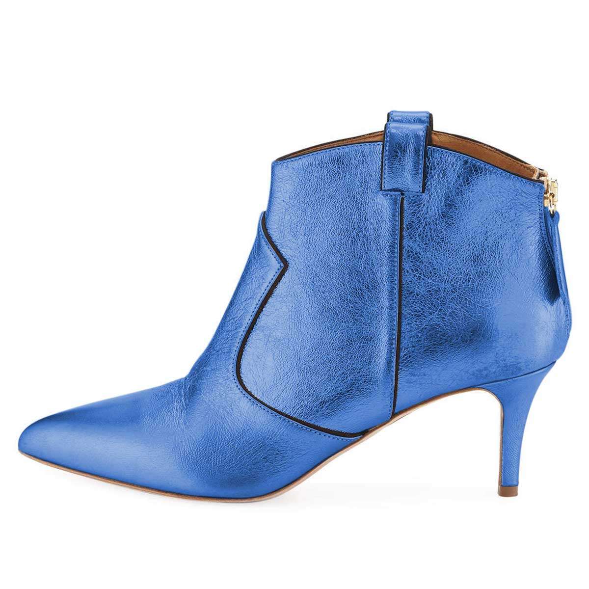GOOSHOE Blue Stiletto Heel Ankle Boots